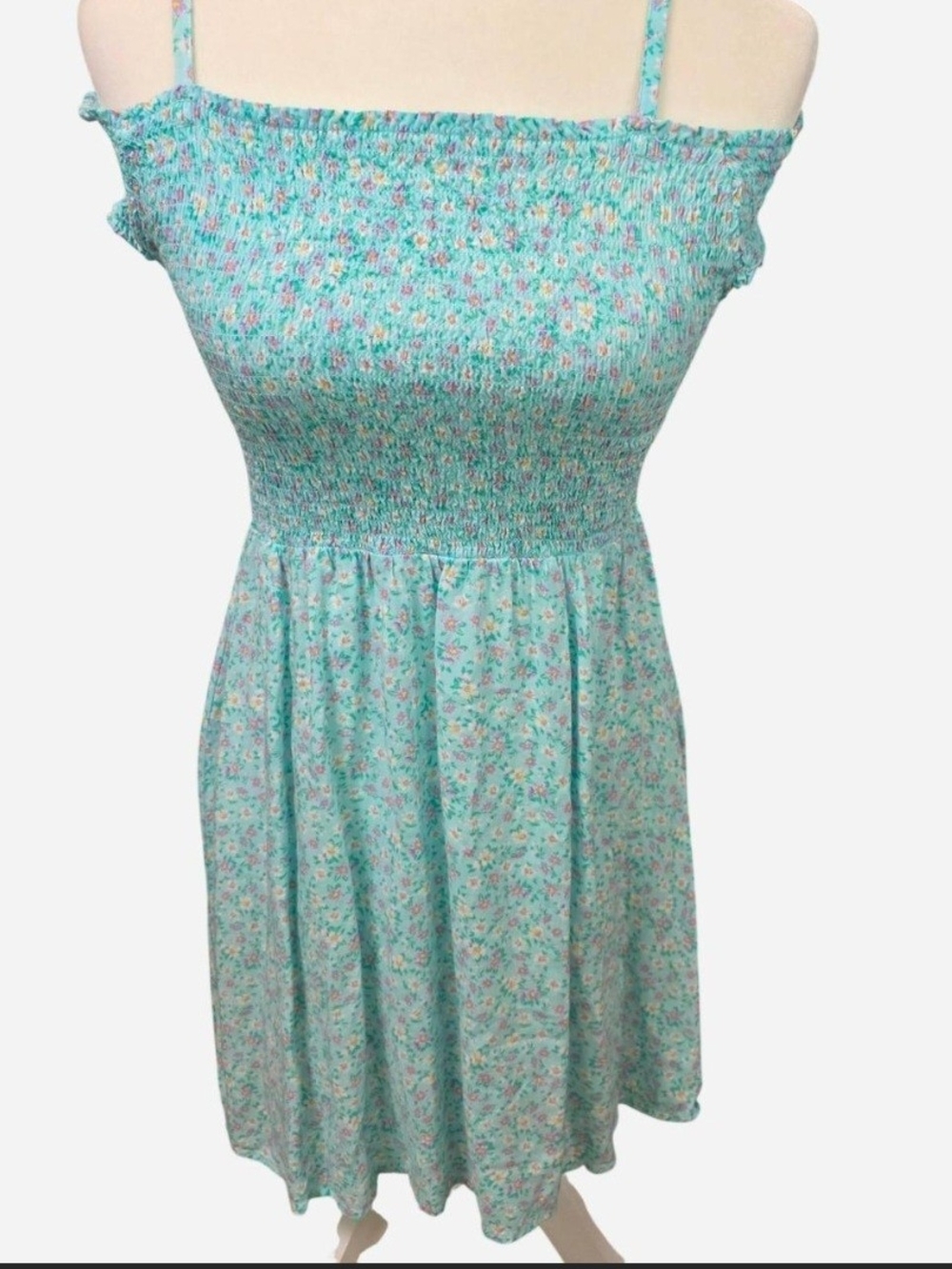 Place Blue Floral Smocked  Dress  Size 14
